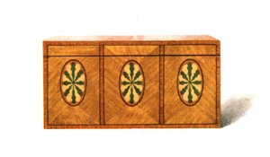 Caja de té de madera satinada incrustada, 1908 de Shirley Charles Llewellyn Slocombe