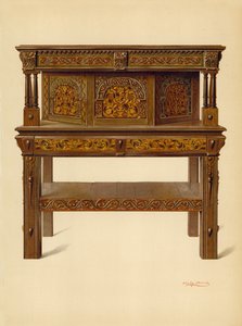 Buffet de Roble de Pie, propiedad de Edward Quilter de Shirley Charles Llewellyn Slocombe