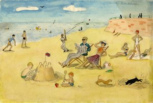 Escena de playa, c. 1946 de Shirley Markham
