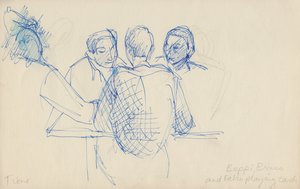 Beppi, Bruno y Fabio jugando a las cartas, c.1950