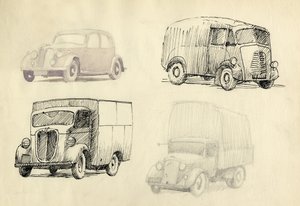 Coche y camiones, 1951 de Shirley Markham