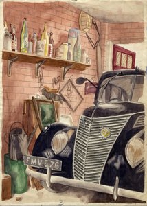 Coche en el garaje, c. 1950 de Shirley Markham