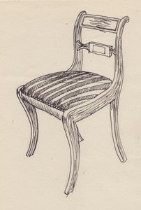 Silla con asiento a rayas, 1951 de Shirley Markham