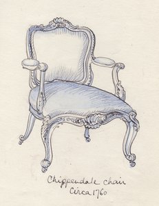 Silla Chippendale, c1950 de Shirley Markham