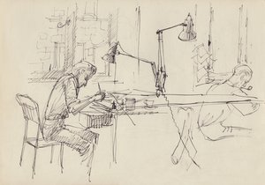 Estudio de diseño gráfico, c1950