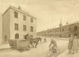 Escena callejera monocromática, 1951 de Shirley Markham