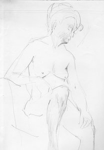 Mujer desnuda sentada, c. 1950