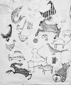 Página de bocetos de animales