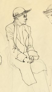 Mujer sentada con sombrero, 1953 de Shirley Markham