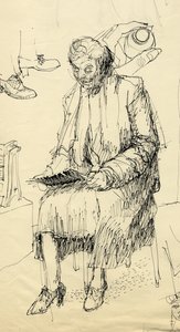 Mujer sentada leyendo de Shirley Markham