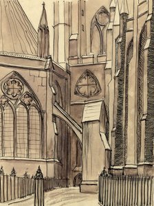 La sala capitular, Abadía de Westminster, Londres, c. 1950 de Shirley Markham