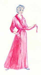 Mujer en bata rosa, c. 1950 de Shirley Markham
