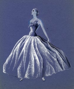 Mujer en vestido de baile sin tirantes, c1952 de Shirley Markham