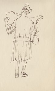 Mujer leyendo un periódico, c1950 de Shirley Markham