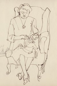 Mujer cosiendo de Shirley Markham