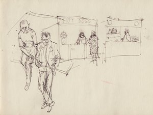 Jóvenes en una feria, c. 1950