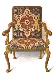 Silla dorada cubierta de bordado, 1906 de Shirley Charles Llewellyn Slocombe