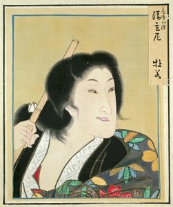 Hoja del álbum de retratos de actores de Shorakusai