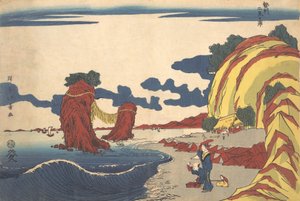 Vista de la playa de Futami en Ise, principios del siglo XIX de Shotei Hokuju