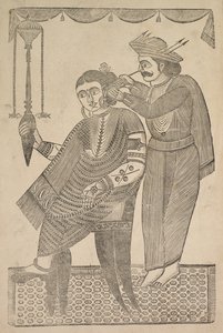 A Barber Cleaning the Ear of a Courtesan de Shri Gobinda Chandra Roy