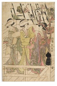 Visita a un santuario de Shunsen Katsukawa
