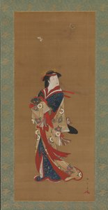 Belleza con mariposas, siglo XVIII de Shunsho