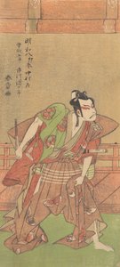 Ichikawa Danjuro V con espada y abanico de Shunsho