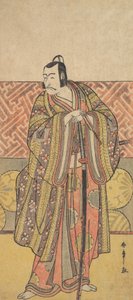 Ichikawa Danjuro V como Kudo Suketsune, ricamente vestido, apoyado en su espada de Shunsho