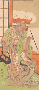 Escena del Segundo Acto del Drama Kawaranu Hana Sakae Hachinoki, 12º mes, 1769 de Shunsho