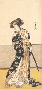 El Actor Nakamura Riko, como una Cortesana con una Espada, ca. 1780