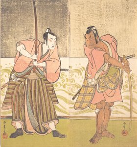 El actor Sakata Hangoro II y el actor Matsumoto Koshiro IV de Shunsho