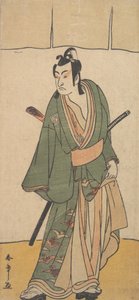 El segundo Ichikawa Monnosuke en el papel de Soga no Juro Sukenari, segundo mes de 1785 de Shunsho