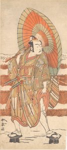 El segundo Ichikawa Yaozo como un samurái de pie en la nieve, probablemente 1774 de Shunsho