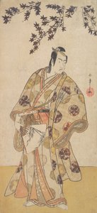 El tercer Ichikawa Yaozo como un daimyo bajo un arce de Shunsho