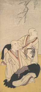 El tercer Sawamura Sojuro y el segundo Ichikawa Monnosuke como monjes budistas, 1791 de Shunsho