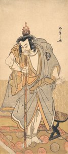 El actor Nakamura Nakazo como un peregrino rokuju-rokubu al templo budista, ca. 1780
