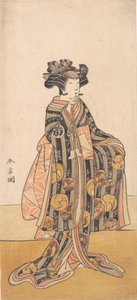 Yoshizawa Iroha como una Mujer Tomoe Gozen de Pie en la Orilla, 1774 o 1775 de Shunsho