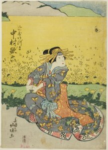 El actor Nakamura Karoku I como Fujiya Azuma de Shunshosai Hokucho