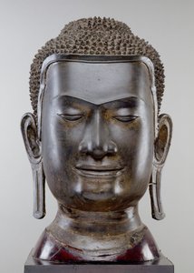 Cabeza de Buda, cultura Ayutthaya, estilo U Thong de Siamese School