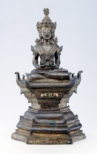 Buda como el Sanador, cultura Lan Na (bronce) de Siamese School