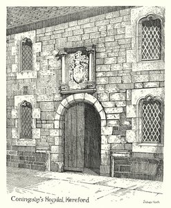 Hospital de Coningsby, Hereford (grabado) de Sidney Heath