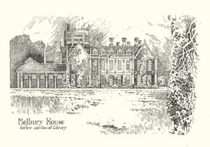 Dorset: Melbury House (litografía) de Sidney Heath