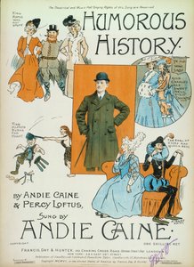 Historia Humorística, caricaturas en la portada del libro de partituras