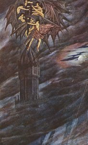 La Leyenda Dorada: Lucifer y sus ángeles (litografía en color)
