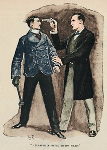 Le apunté con una pistola a la cabeza, 1892 de Sidney Paget