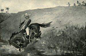 Escapada estrecha del Teniente Roberts mientras es perseguido por nativos cerca de Lucknow, 1901 de Sidney Paget