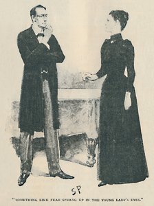 Algo parecido al miedo surgió en los ojos de la joven, 1892 de Sidney Paget