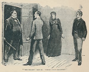 ¡Tú villano! Dijo él. ¿Dónde está mi hija? de Sidney Paget