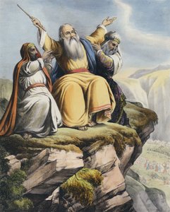 Moisés orando por el éxito de Israel contra los amalecitas de Siegfried Detler Bendixen