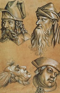 Estudios de Cuatro Cabezas para una Serie de Pasión de Sigmund Holbein